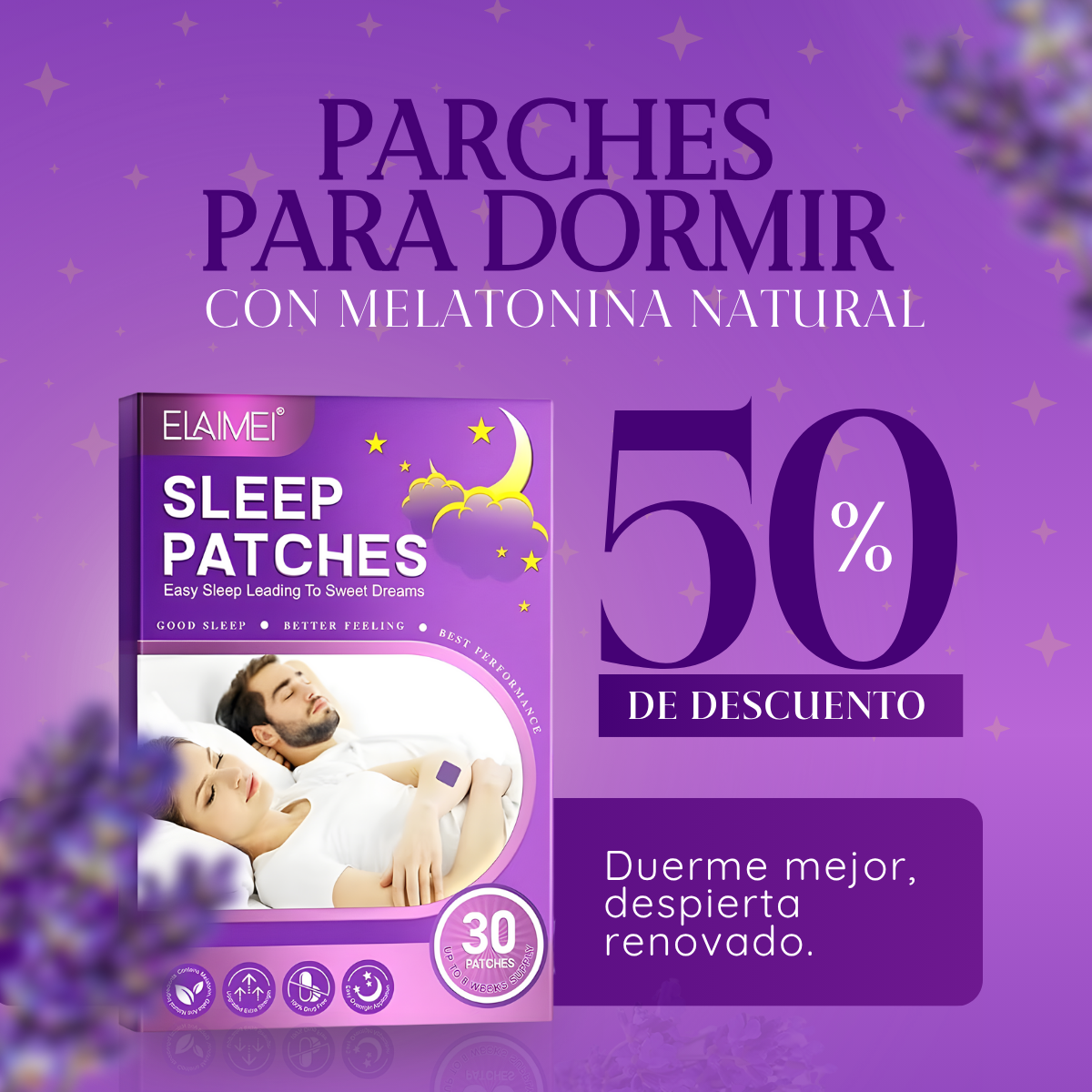 Pack de Parches para Dormir con Melatonina Natural - 😱LLEVA 2 Y PAGA 1😱