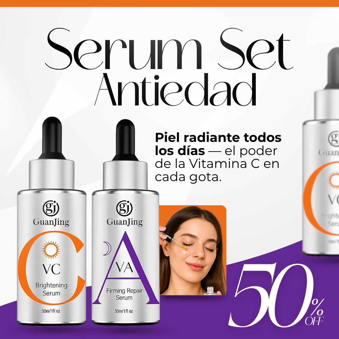 Pack de Serum Facial Antiarrugas con Vitamina A + C y Retinol para todo tipo de Piel - 😱50% DE DESCUENTO😱