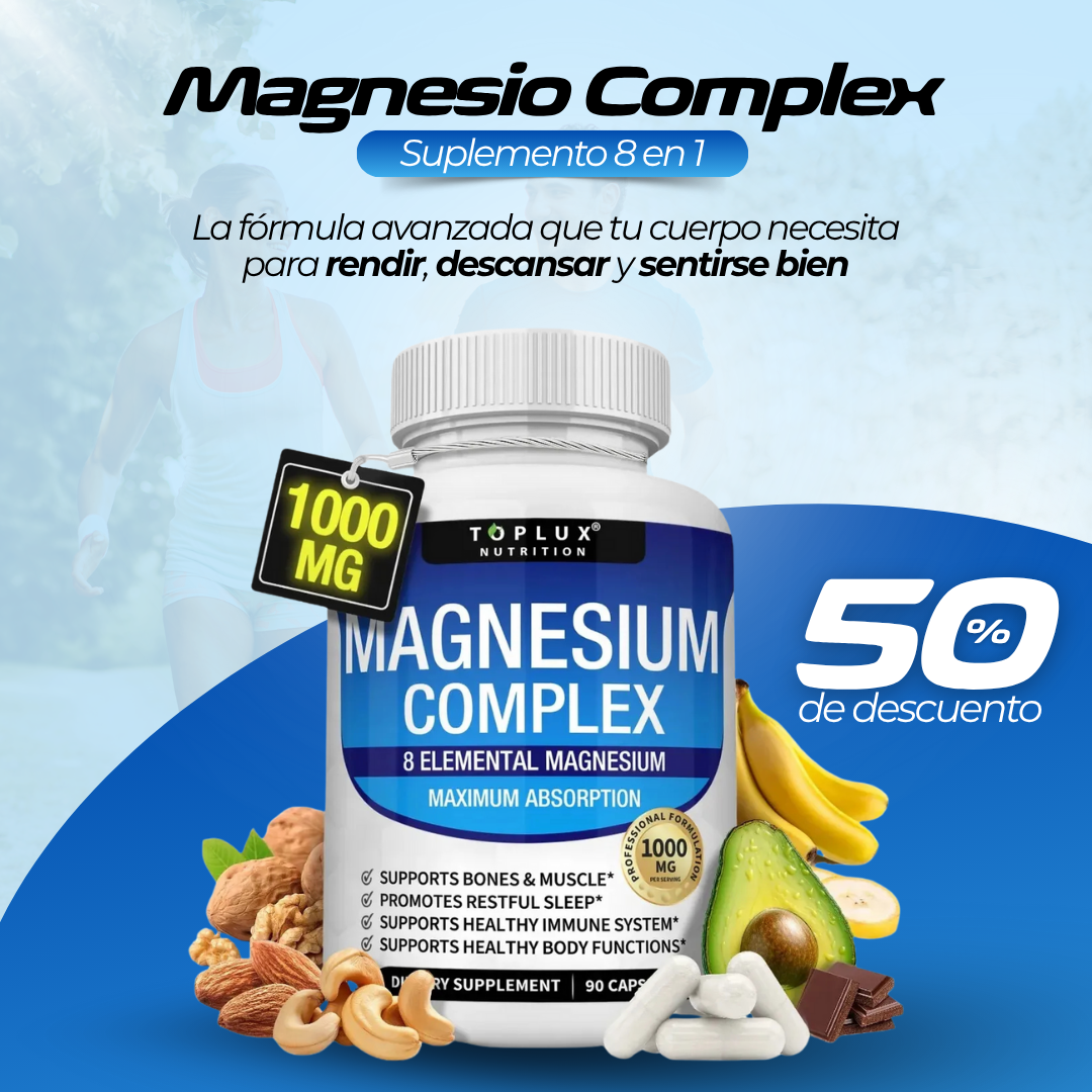 Magnesio Complex 8 en 1 - EL MEJOR ALIADO PARA EL CUIDADO DE TU SALUD 😱50% DE DESCUENTO😱