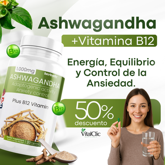 Ashwagandha 1000 mg - Alivia el Estrés y la Ansiedad en Segundos 😱50% DE DESCUENTO😱