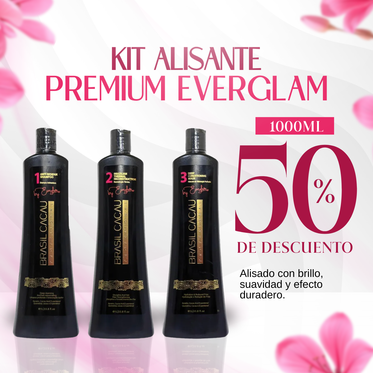 Kit Alisante Premium Everglam 1000ml  😍PRODUCTO EN TENDENCIA - 50% DE DESCUENTO😍