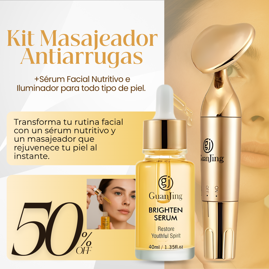 Kit Masajeador Antiarrugas + Serum Facial Nutritivo e Iluminador para todo tipo de piel 😍PRODUCTO EN TENDENCIA😍