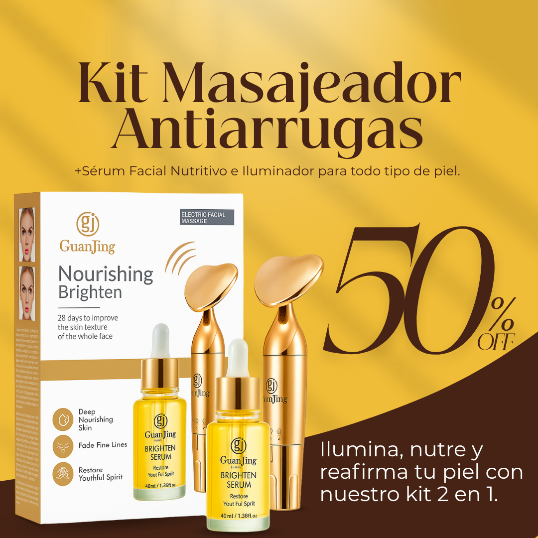 Kit Masajeador Antiarrugas + Serum Facial Nutritivo e Iluminador para todo tipo de piel 😍PRODUCTO EN TENDENCIA😍