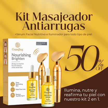 Kit Masajeador Antiarrugas + Serum Facial Nutritivo e Iluminador para todo tipo de piel 😍PRODUCTO EN TENDENCIA😍