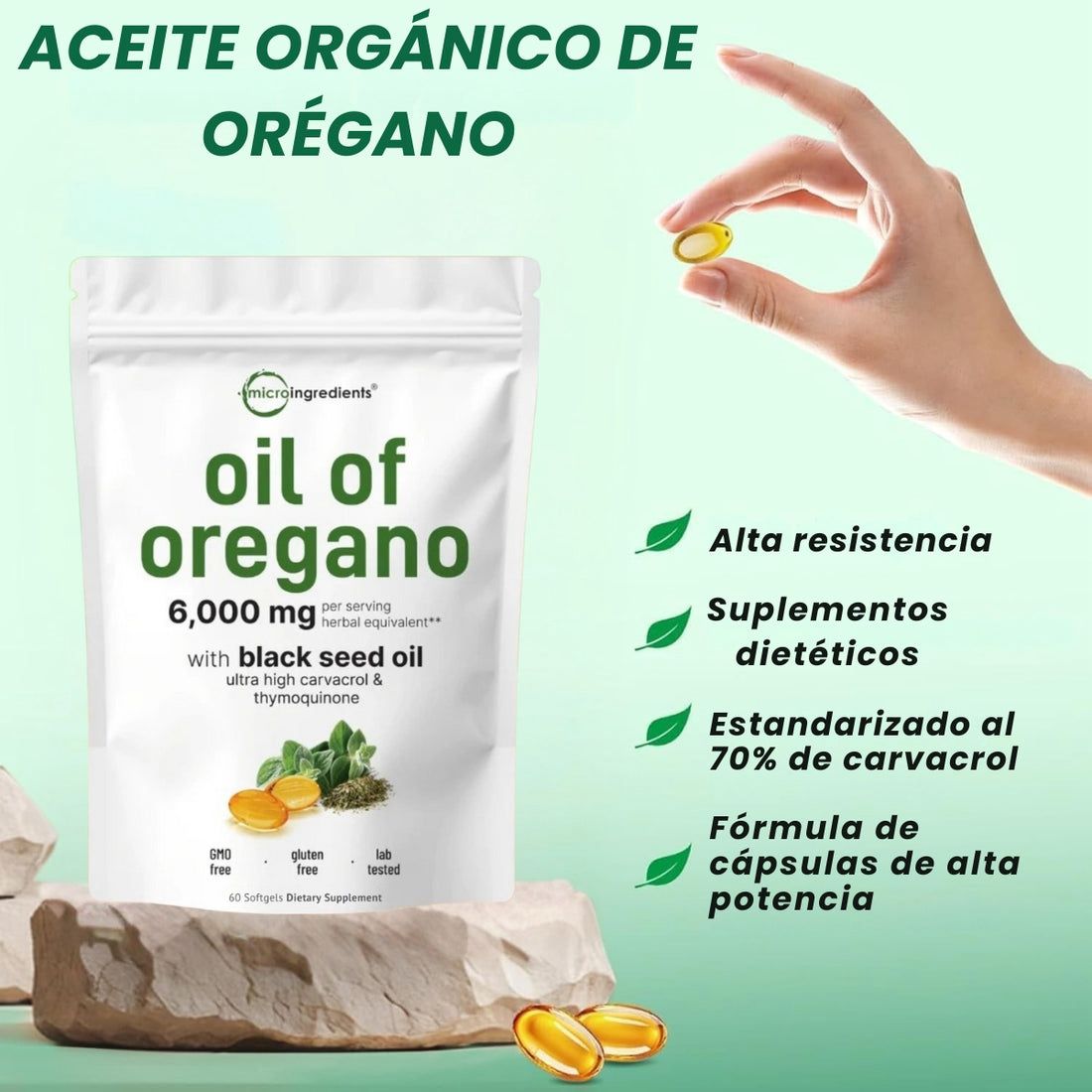 Aceite de Orégano 6.000Mg - EL MEJOR ALIADO PARA TU SALUD 😱Lleva 2 por el Precio de 1😱