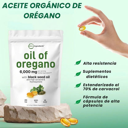 Aceite de Orégano 6.000Mg - EL MEJOR ALIADO PARA TU SALUD 😱Lleva 2 por el Precio de 1😱