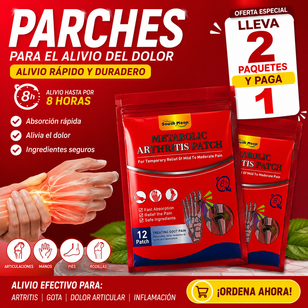 Kit de Parches para la Artritis - DILE ADIÓS AL DOLOR 😱OFERTA 2X1 SOLO POR HOY😱