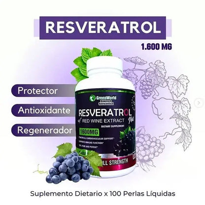 RESVERATROL® - 100 Capsulas Antienvejecimiento